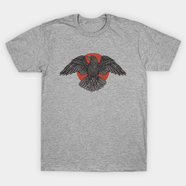 Rising Sun And Raven T-Shirt by Dima Kruk